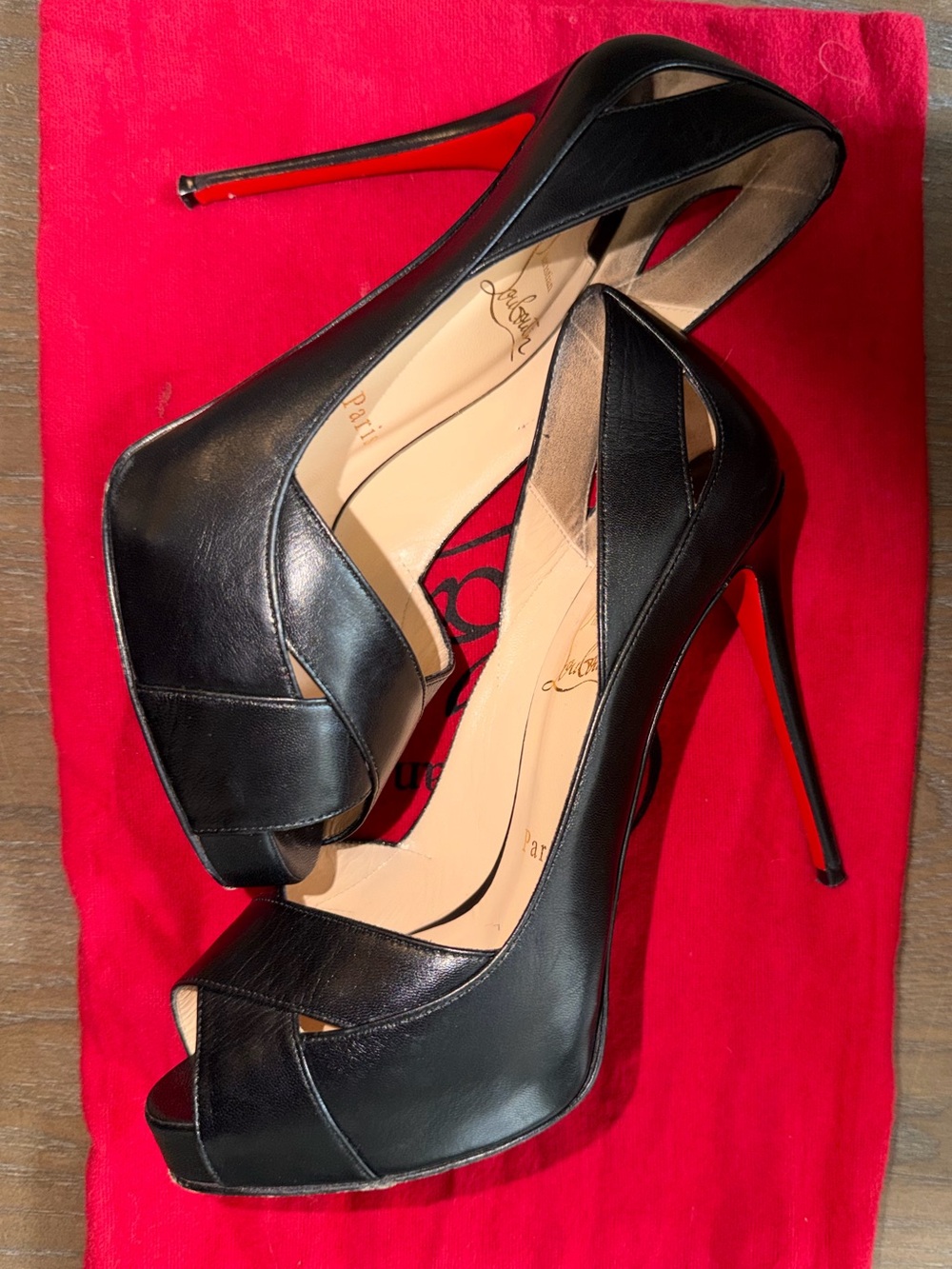Christian Louboutin Academa 120 Kid Platform Sandals Black EU 36 / US 6